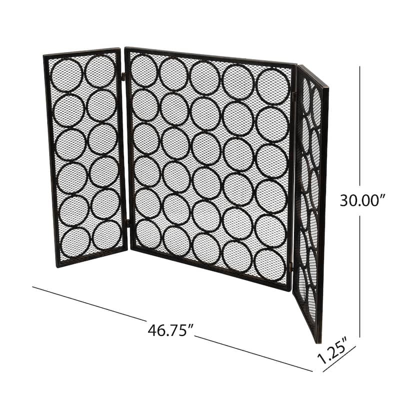 Hartly Modern Three Panel Fireplace screen by Christopher Knight Home - 30.00" H x 46.75" W x 1.25" D