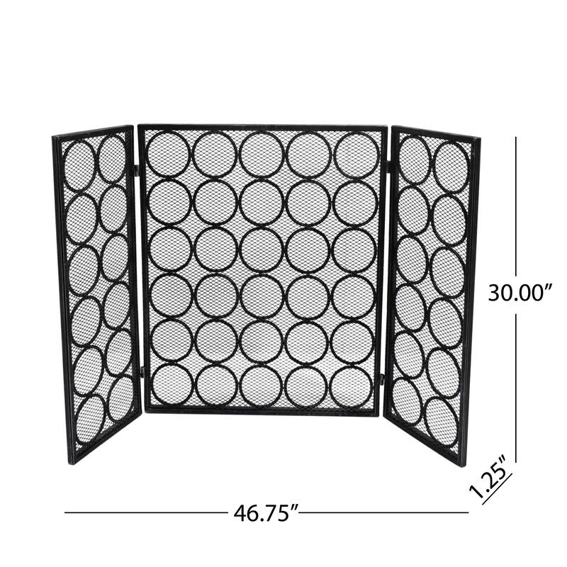 Hartly Modern Three Panel Fireplace screen by Christopher Knight Home - 30.00" H x 46.75" W x 1.25" D
