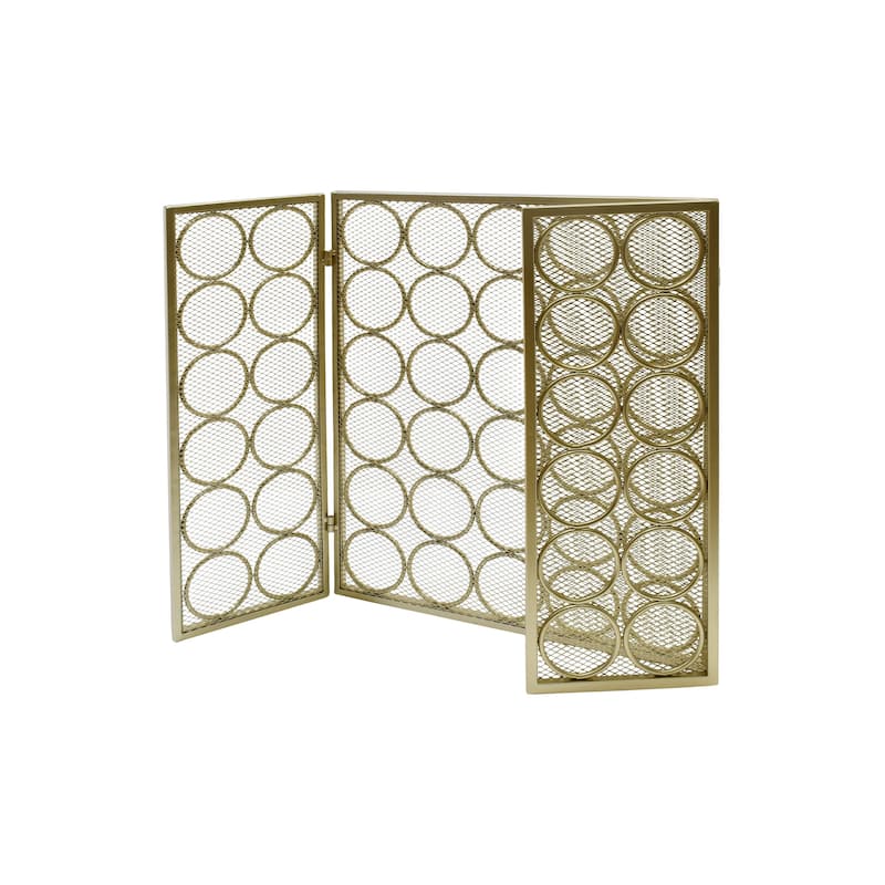 Hartly Modern Three Panel Fireplace screen by Christopher Knight Home - 30.00" H x 46.75" W x 1.25" D