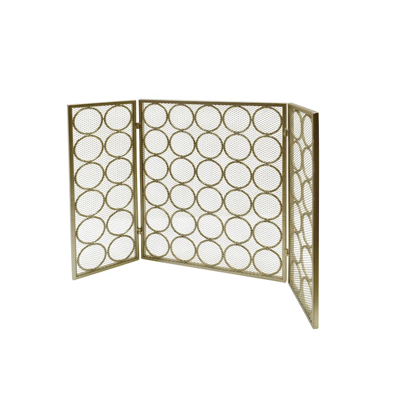 Hartly Modern Three Panel Fireplace screen by Christopher Knight Home - 30.00" H x 46.75" W x 1.25" D