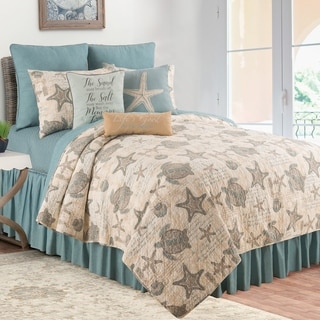 Amber Sands Coastal Reversible Cotton Quilt Set