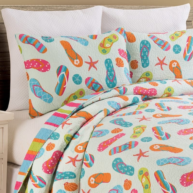 Flip Flop Life Cotton Quilt Set