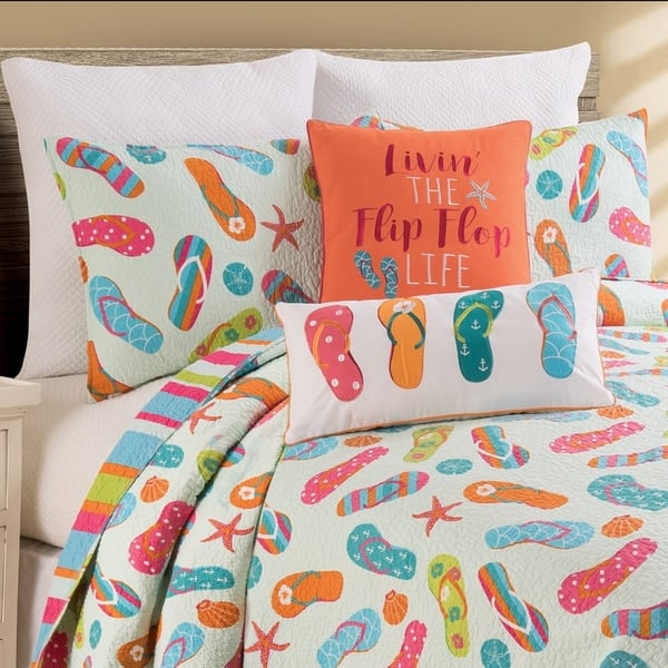 Shop Flip Flop Life Cotton Quilt Set Free Shipping Today