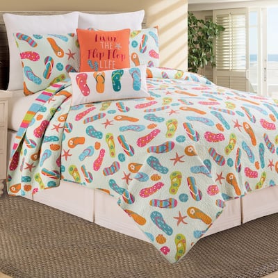 Flip Flop Life Cotton Quilt Set