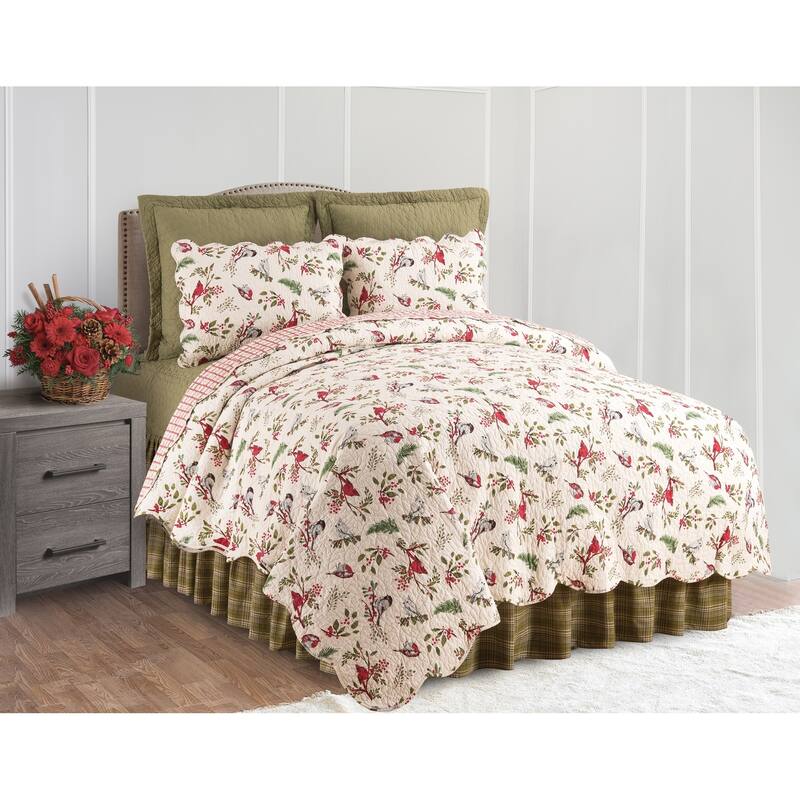 Sprig Birds Cotton Quilt Set