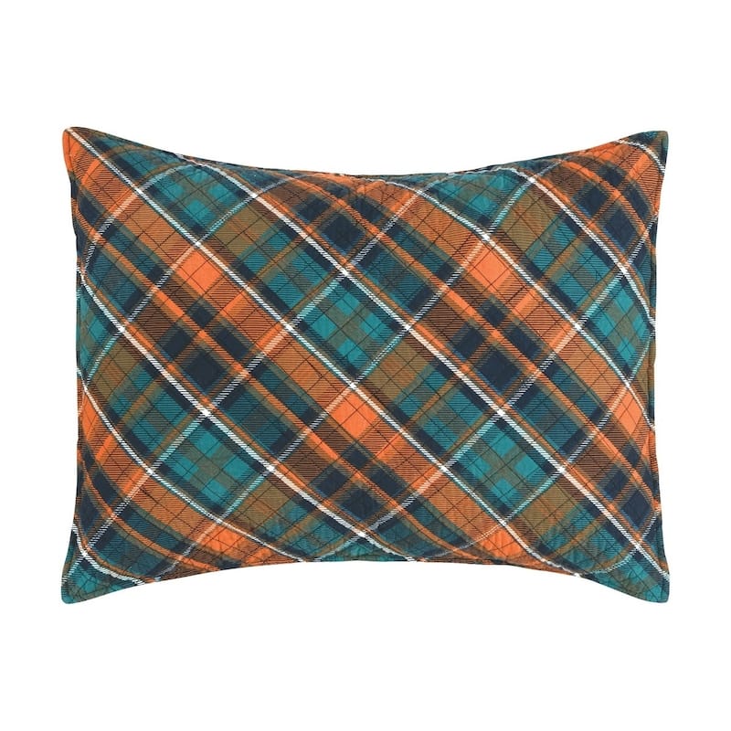 Troy Plaid Rustic Lodge Reversible Cotton Quilt Set