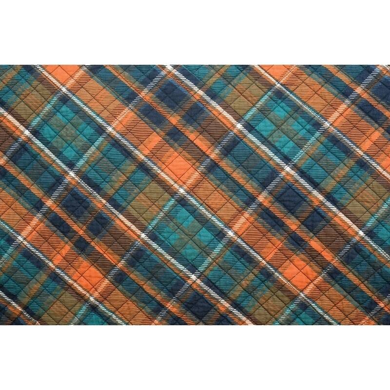 Troy Plaid Rustic Lodge Reversible Cotton Quilt Set