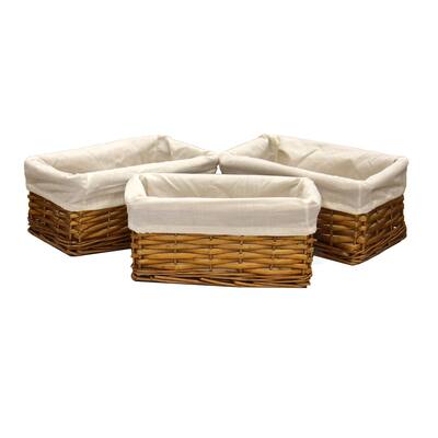 Willow Shelf Basket Lined with White Lining
