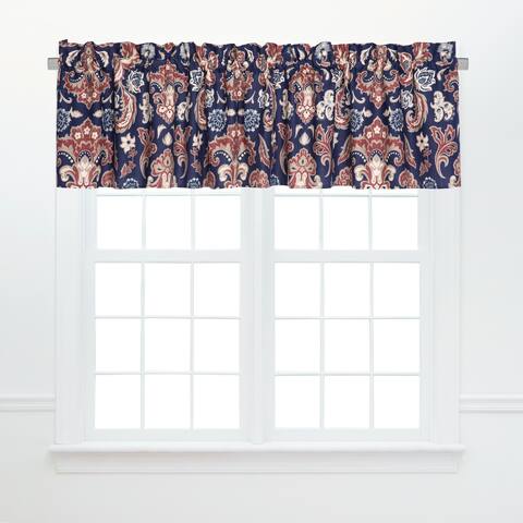 Rosamund Damask Window Cotton Window Curtain Valances (Set of 2) - 15.5 x 72
