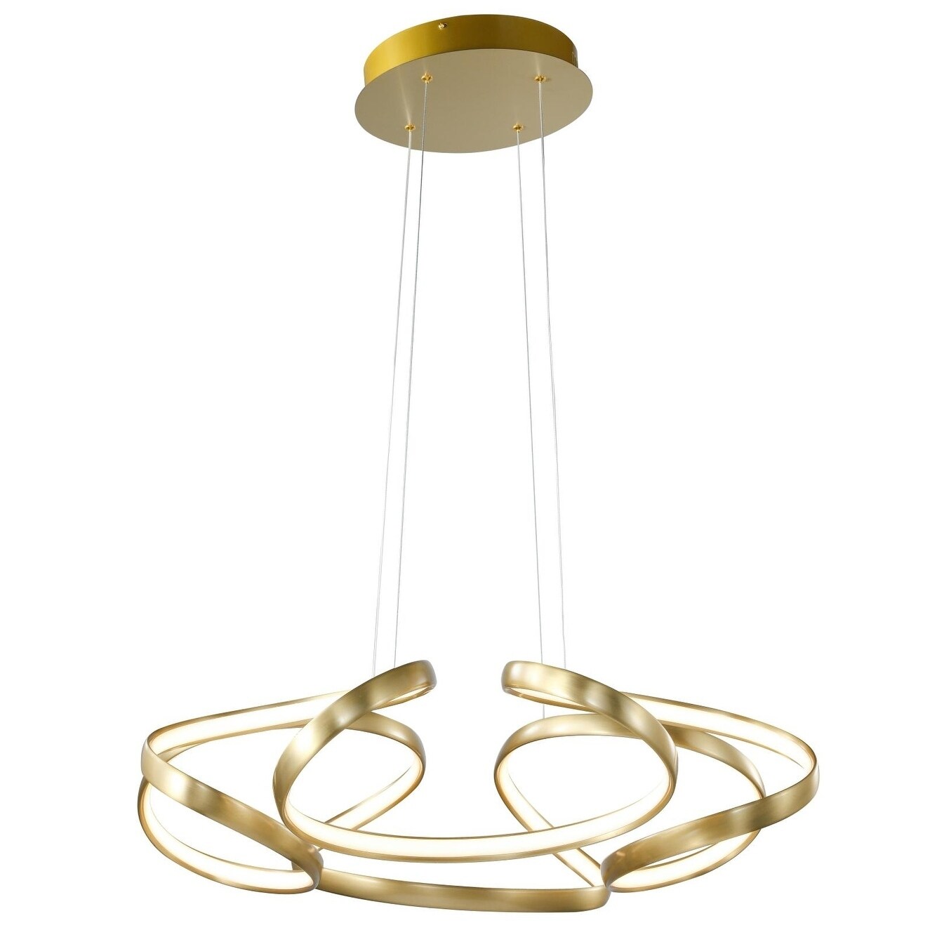 Dimmable Gold Aluminum LED Lighting With White Acrylic Diffuser - Chandeliers For Bedrooms by Overstock.com