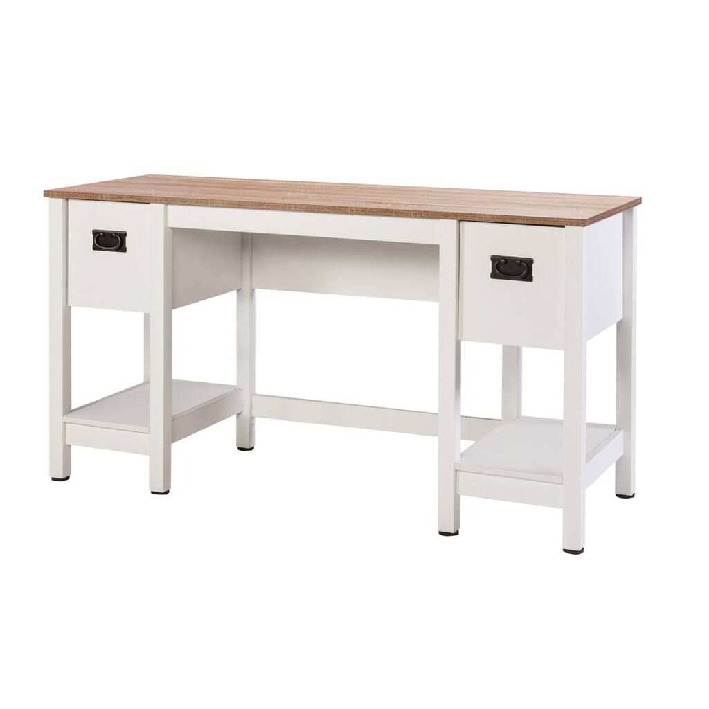 OneSpace 50-1701 Magnolia Dual-Drawer Desk