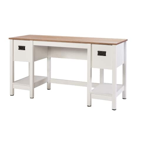 OneSpace 50-1701 Magnolia Dual-Drawer Desk