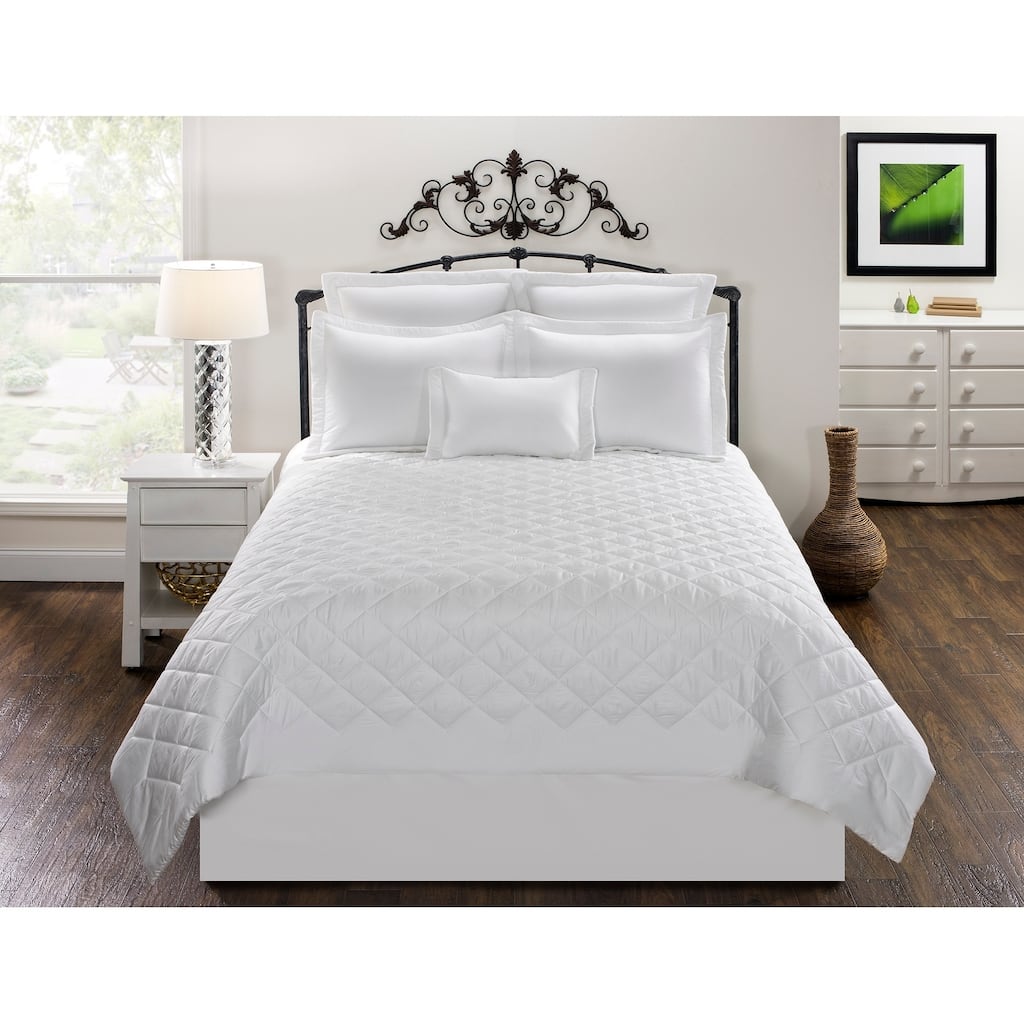 Solid white bedskirt 100% cotton duck in different drops 15", 18", 21"