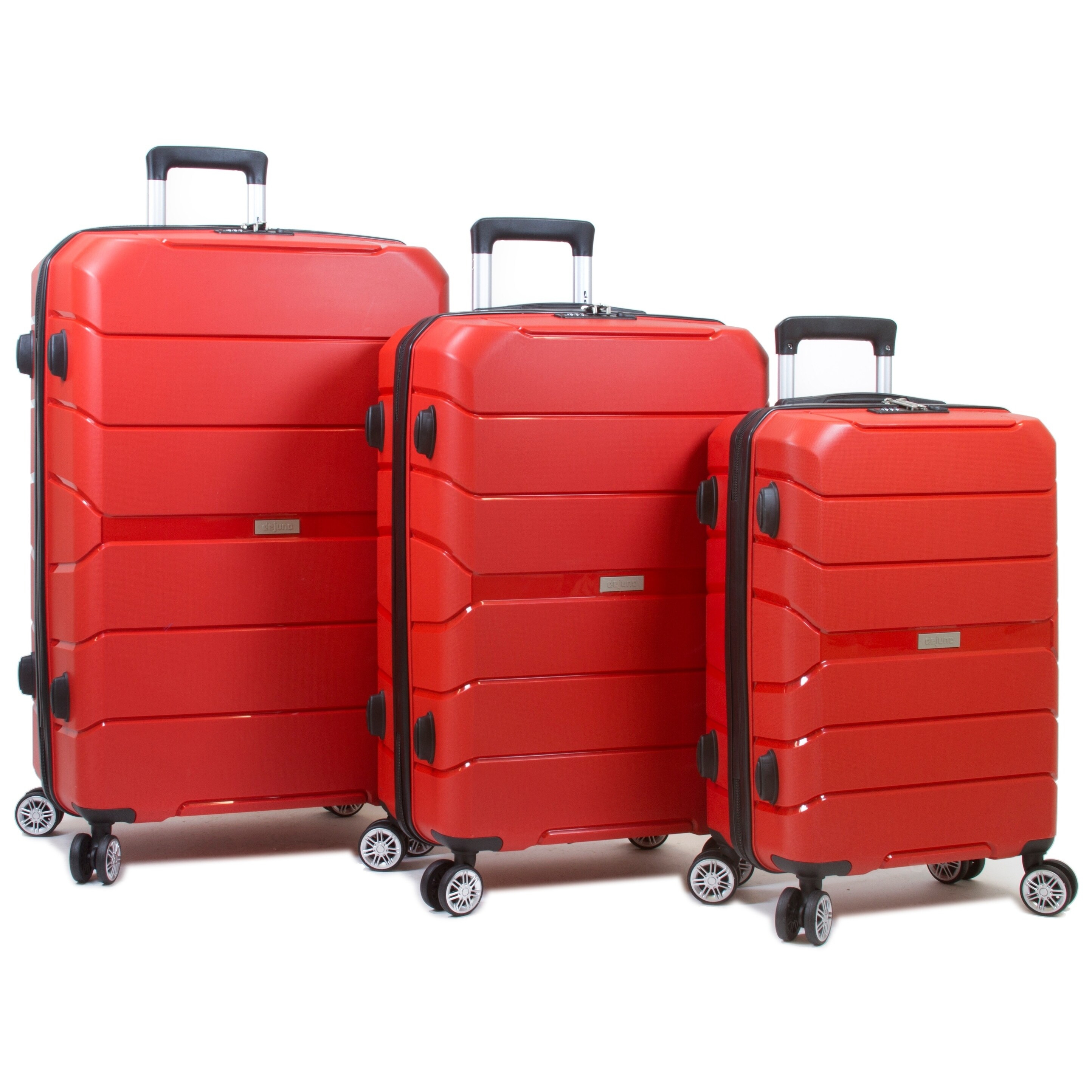 red hardside spinner luggage