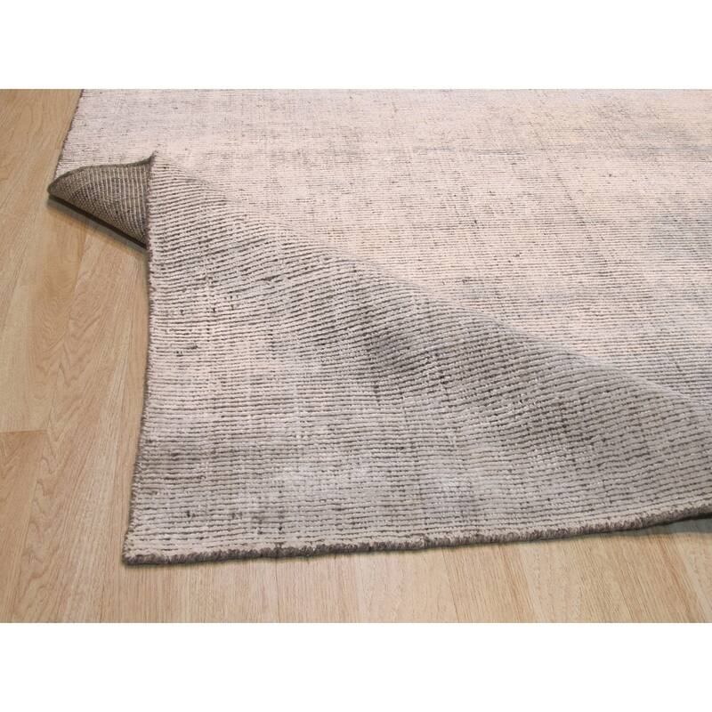 Ivory/Gray Stripe Handmade Boho Rug