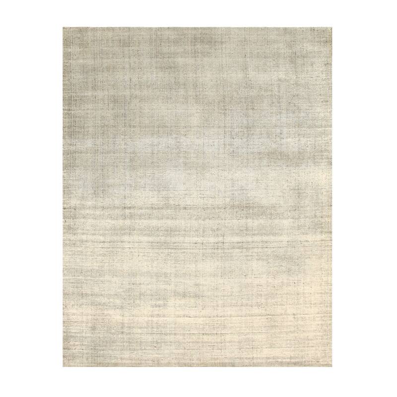 Ivory/Gray Stripe Handmade Boho Rug - 8' x 10'