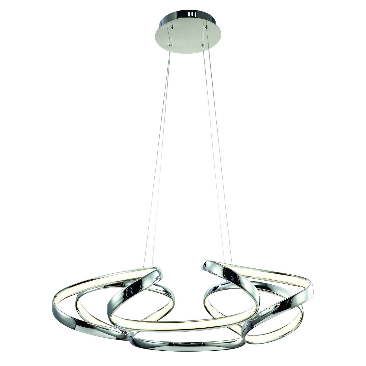 Chrome Aluminum LED Lighting With White Acrylic Diffuser - Chandeliers For Bedrooms by Overstock.com