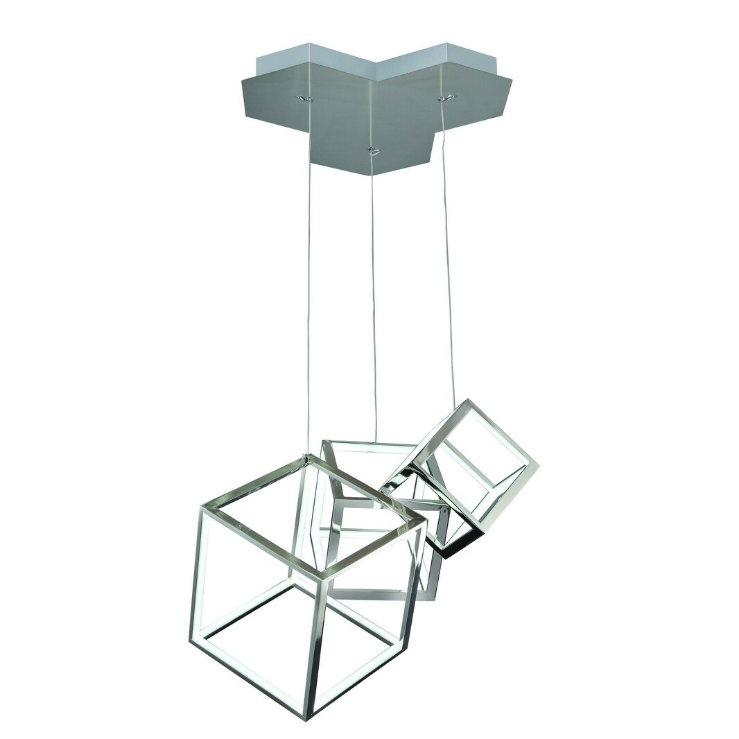 Dimmable Nickel Metal LED Lighting With Triple LED Boxes - Chandeliers For Bedrooms by Overstock.com