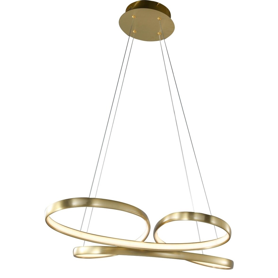 Dimmable Gold Aluminum LED Lighting With White Acrylic Diffuser - Chandeliers For Bedrooms by Overstock.com