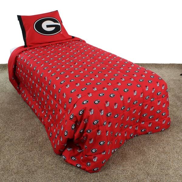 Shop Georgia Bulldogs Striped Super Soft Reversible Comforter Set