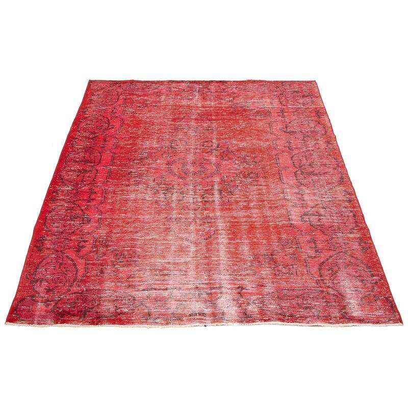Hand-knotted Color Transition Red Wool Rug - 6'9" x 10'6"