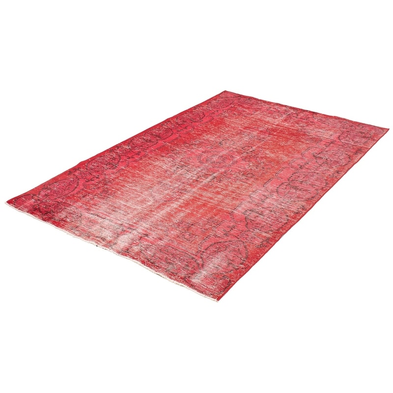 Hand-knotted Color Transition Red Wool Rug - 6'9" x 10'6"