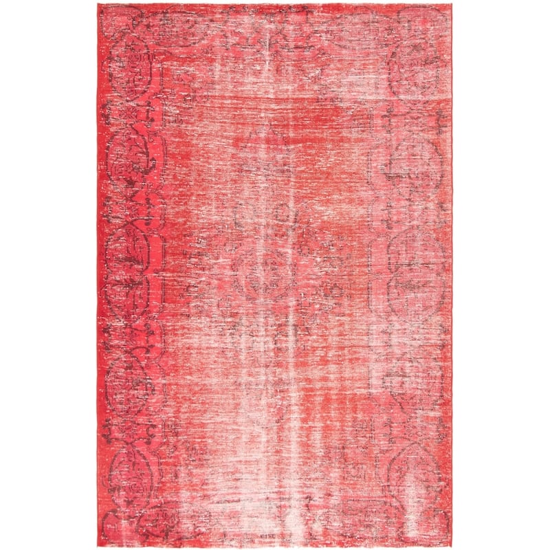 Hand-knotted Color Transition Red Wool Rug - 6'9" x 10'6"