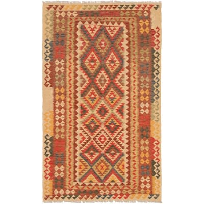 Flat-weave Kashkoli Red Wool Kilim