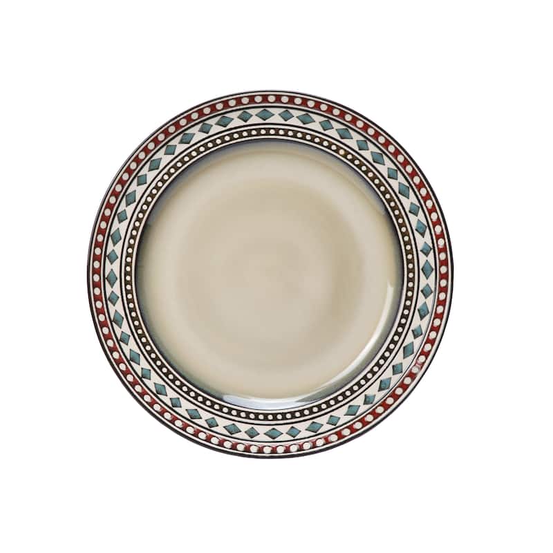 Lorren Home Trends 16 Piece Glazed Dinnerware Neutral (Service for 4)