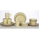 preview thumbnail 5 of 3, Lorren Home Trends 16 Piece Distressed Weave Dinnerware Set-Buttercup