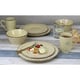 preview thumbnail 3 of 3, Lorren Home Trends 16 Piece Distressed Weave Dinnerware Set-Buttercup