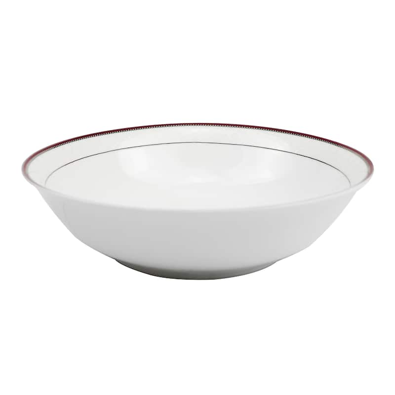 Lorren Home 50 Piece New Bone China Dinnerware Set Service for 8-Scarlet
