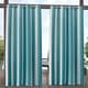 preview thumbnail 1 of 24, ATI Home Canopy Stripe Outdoor Grommet Top Curtain Panel Pair 54X108 - Teal / White