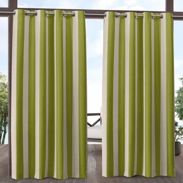 Shop Ati Home Canopy Stripe Outdoor Grommet Top Curtain Panel Pair