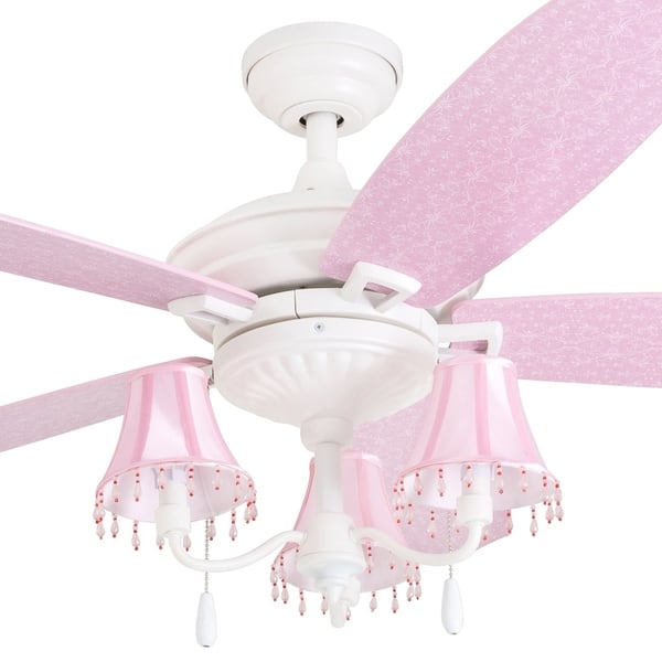 Shop Taylor Olive Calendula 48 Inch White Pink Led Ceiling Fan
