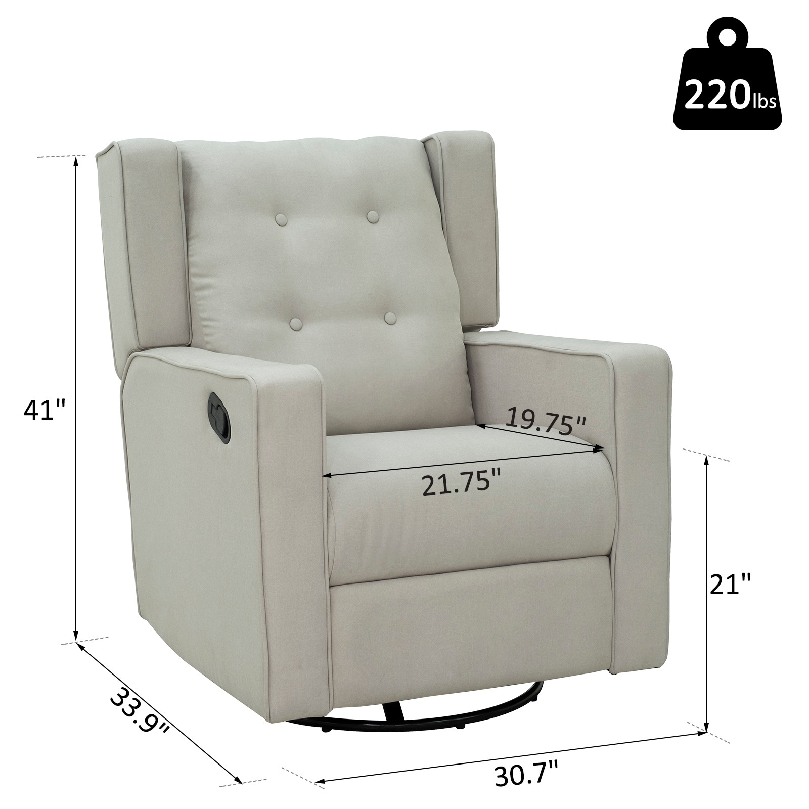 linen glider chair