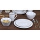 preview thumbnail 4 of 2, Lorren Home Trends 16 Piece Distressed Weave Dinnerware Set-White