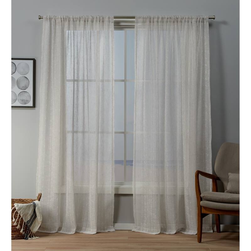 Copper Grove Svilengrad Sheer Rod Pocket Top Curtain Panel Pair