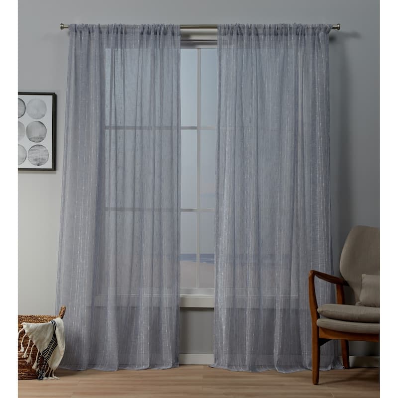 Copper Grove Svilengrad Sheer Rod Pocket Top Curtain Panel Pair