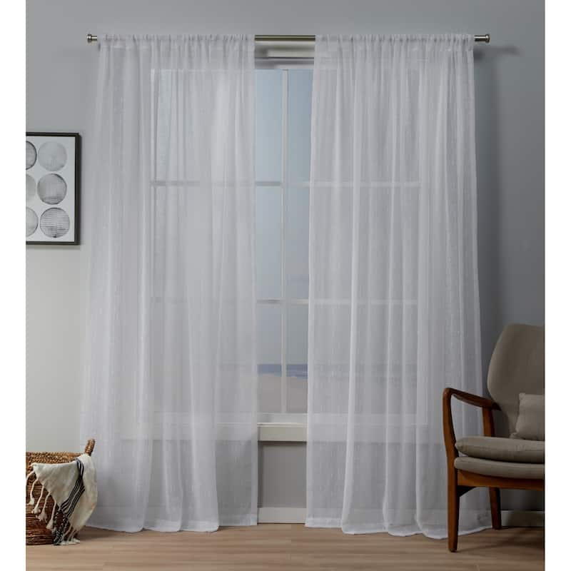 Copper Grove Svilengrad Sheer Rod Pocket Top Curtain Panel Pair - White - 54X84