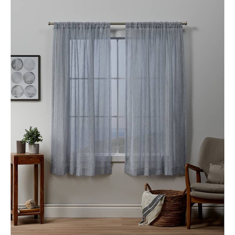 Copper Grove Svilengrad Sheer Rod Pocket Top Curtain Panel Pair