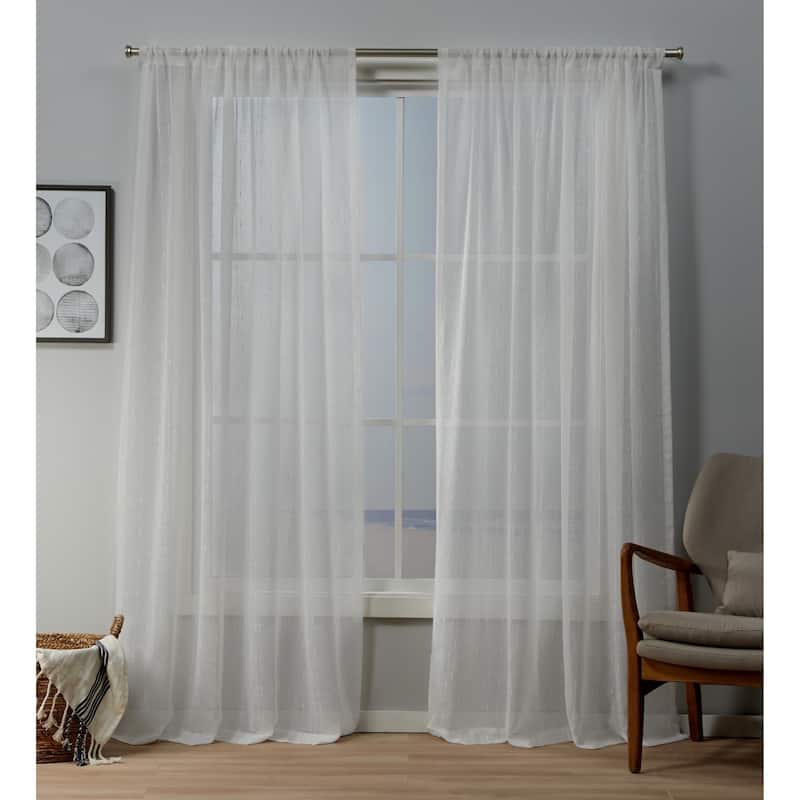 Copper Grove Svilengrad Sheer Rod Pocket Top Curtain Panel Pair