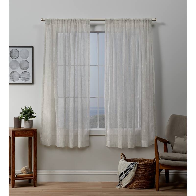 Copper Grove Svilengrad Sheer Rod Pocket Top Curtain Panel Pair