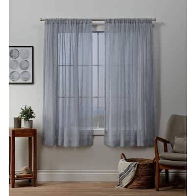 Copper Grove Svilengrad Sheer Rod Pocket Top Curtain Panel Pair