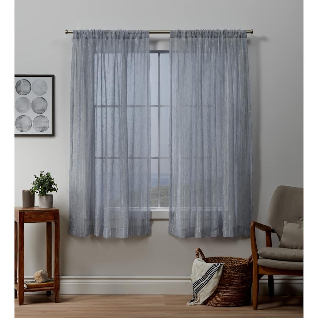 Copper Grove Svilengrad Sheer Rod Pocket Top Curtain Panel Pair