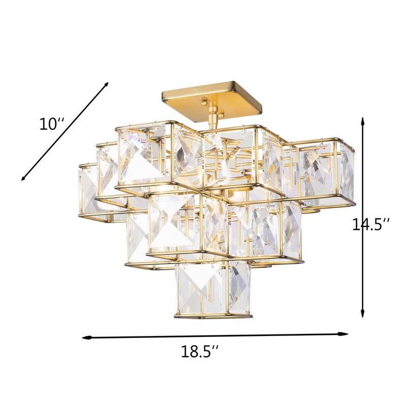 Cubic 5-light Calypso Gold Ceiling Mount