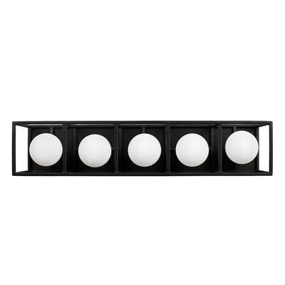 Plaza 5-light Carbon and Havana Gold LED Bath Light