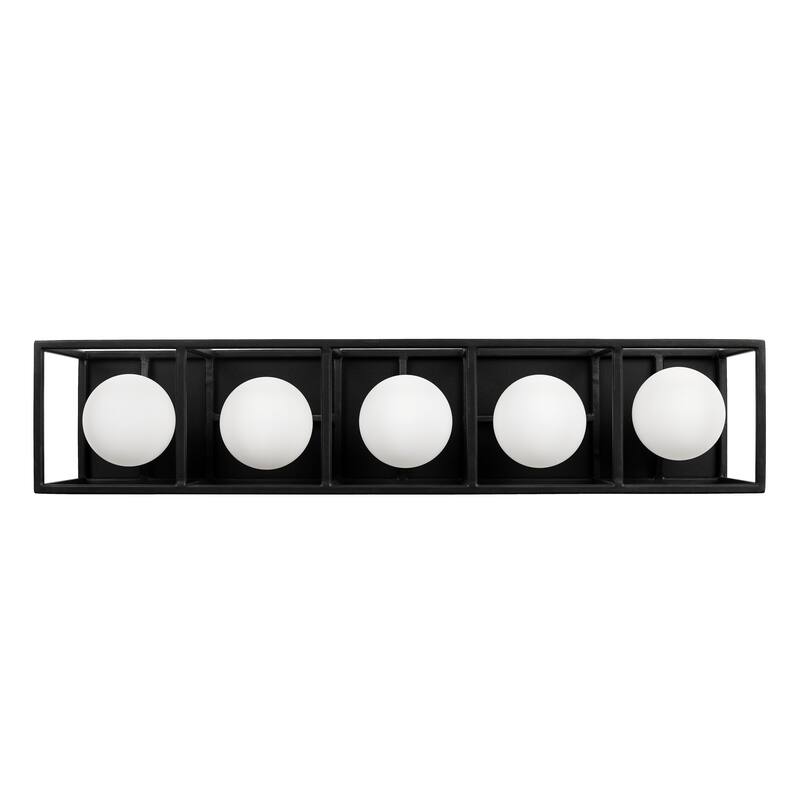 Plaza 5-light Carbon and Havana Gold LED Bath Light