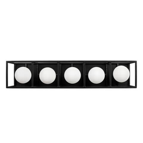 Plaza 5-light Carbon and Havana Gold LED Bath Light