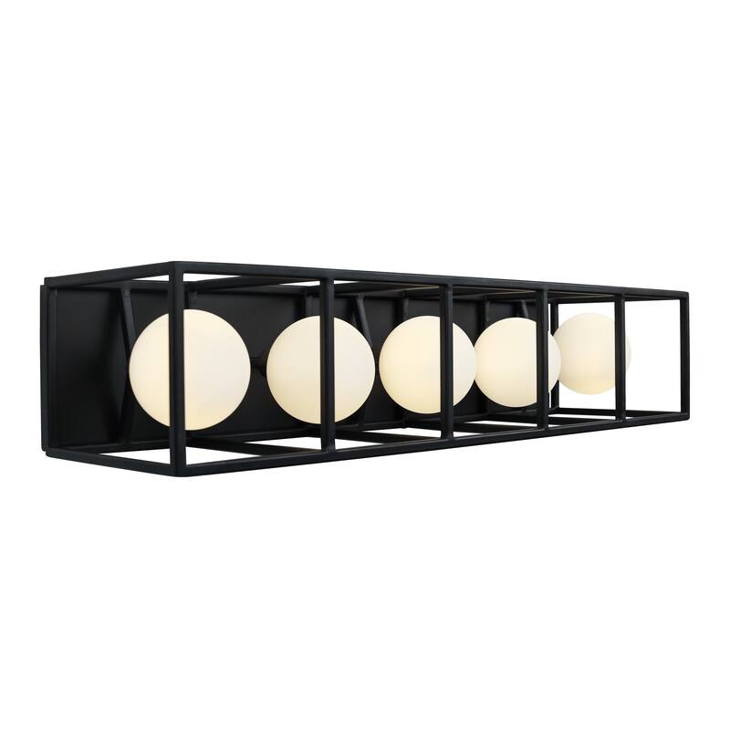 Plaza 5-light Carbon and Havana Gold LED Bath Light